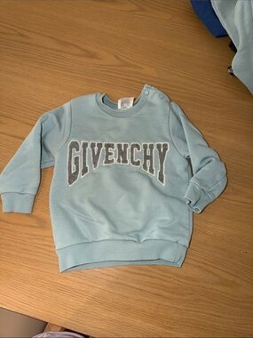 Givenchy Baby Sweatshirt in Pale Blue with Grey Logo